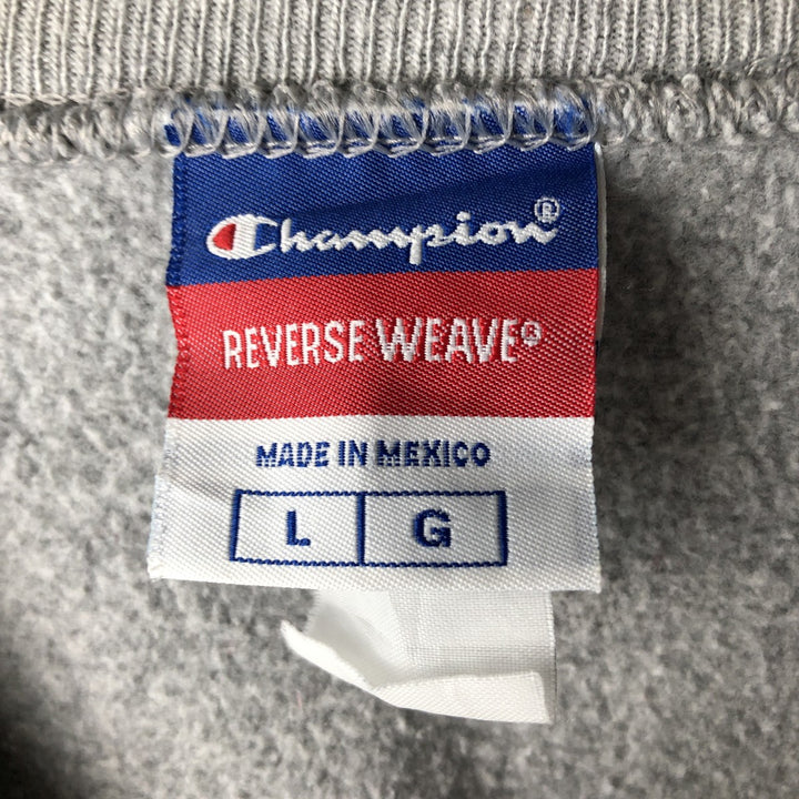 2000'S Champion REVERSE WEAVE Reverse Weave Print Sweatshirt, Men's Size L unclear gray type Vintage Second Hand