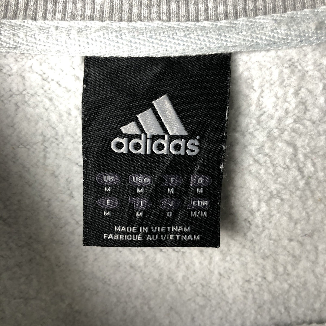 2000'S Adidas large logo sweatshirt, size M, men's cotton gray type Vintage Second Hand