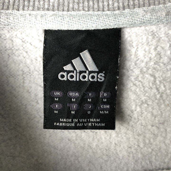 2000'S Adidas large logo sweatshirt, size M, men's cotton gray type Vintage Second Hand