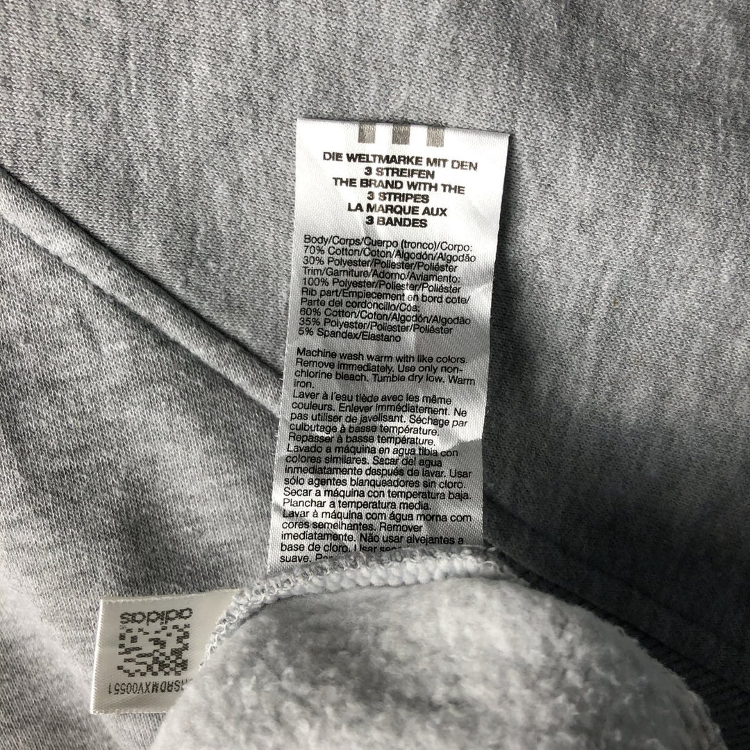 2000'S Adidas large logo sweatshirt, size M, men's cotton gray type Vintage Second Hand