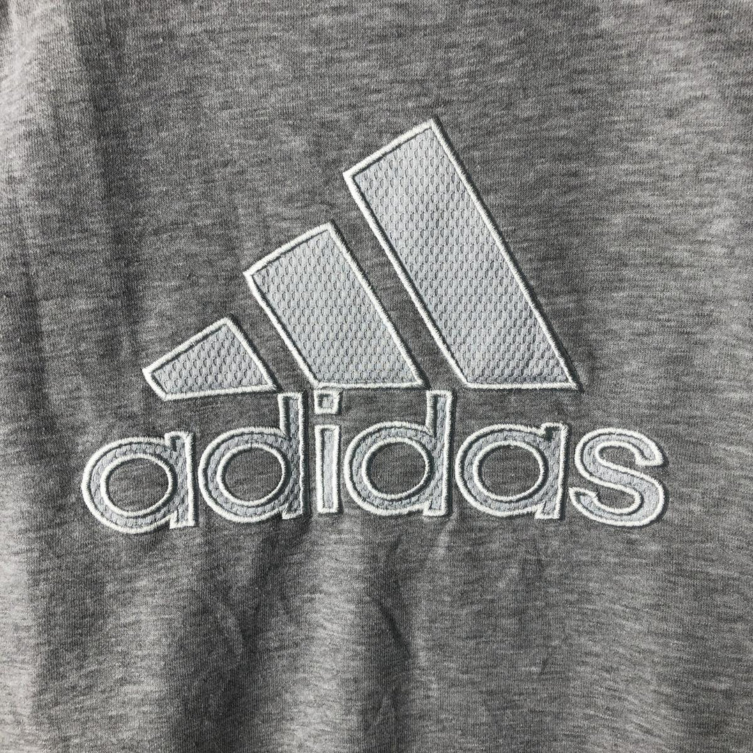 2000'S Adidas large logo sweatshirt, size M, men's cotton gray type Vintage Second Hand
