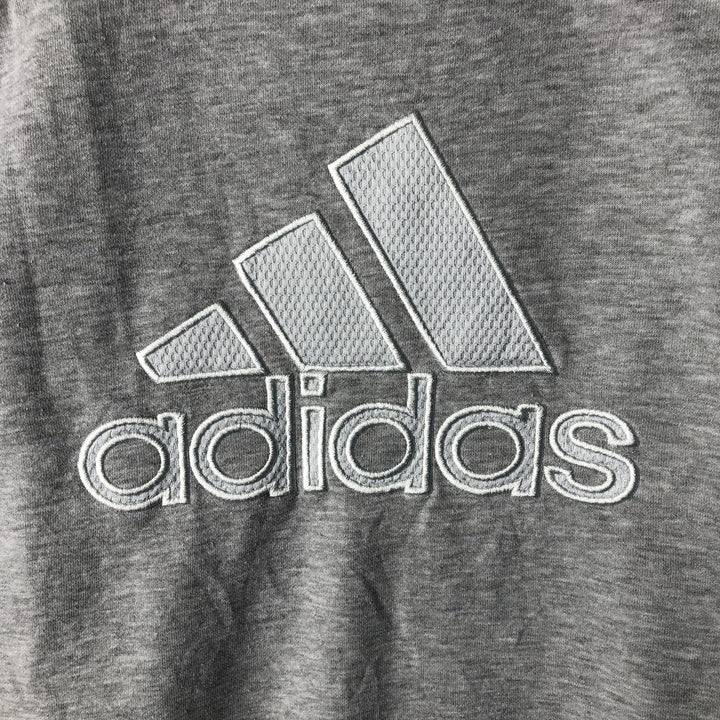 2000'S Adidas large logo sweatshirt, size M, men's cotton gray type Vintage Second Hand