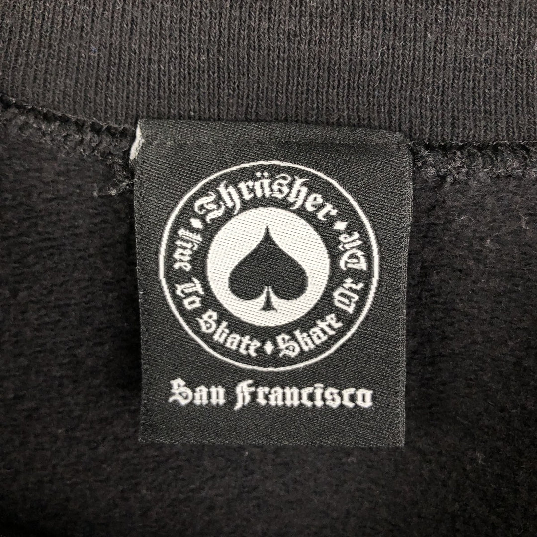 Thrasher logo sweatshirt, men's size M cotton black type Vintage Second Hand