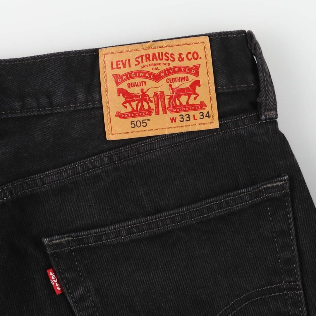 Levi's 505 Black Denim Tapered Denim Pants for Men, W34 equivalent cotton black type Vintage Second Hand
