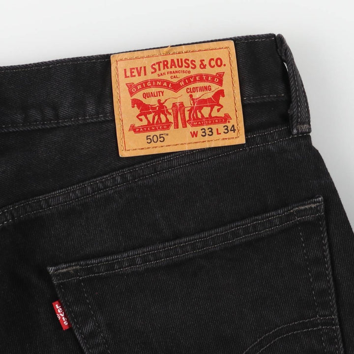 Levi's 505 Black Denim Tapered Denim Pants for Men, W34 equivalent cotton black type Vintage Second Hand