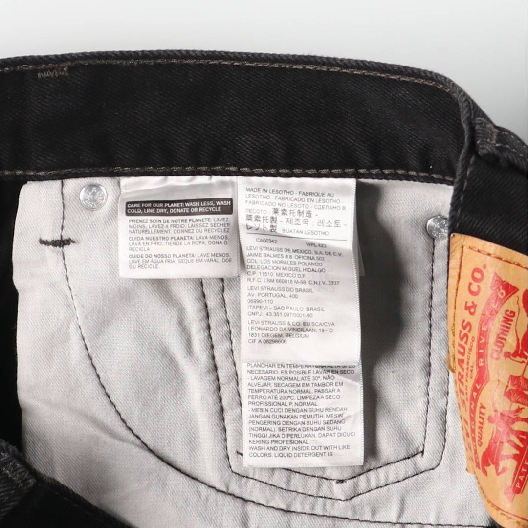 Levi's 505 Black Denim Tapered Denim Pants for Men, W34 equivalent cotton black type Vintage Second Hand