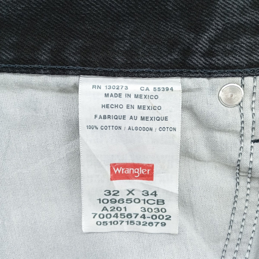 00'S Wrangler Black Denim Straight Denim Pants Men's W32 cotton black type Vintage Second Hand