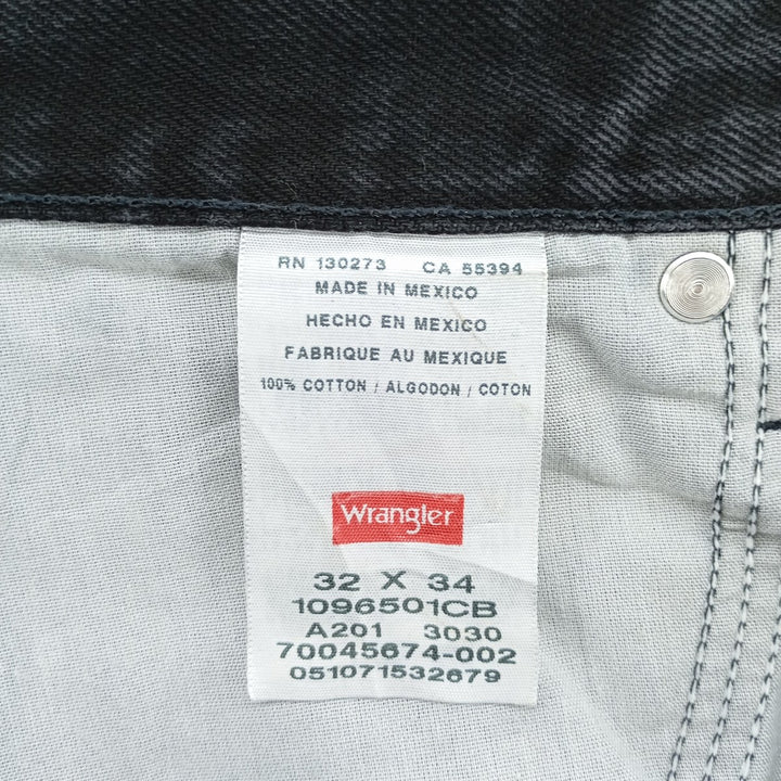 00'S Wrangler Black Denim Straight Denim Pants Men's W32 cotton black type Vintage Second Hand
