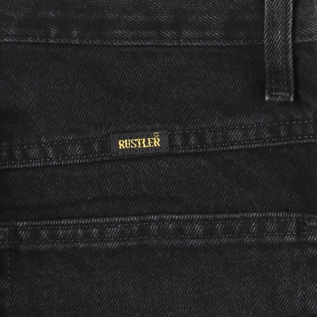 RUSTLER Black Denim Tapered Denim Pants, Men's Size W32 cotton black type Vintage Second Hand