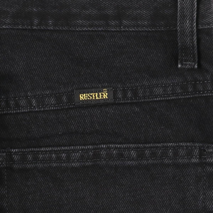 RUSTLER Black Denim Tapered Denim Pants, Men's Size W32 cotton black type Vintage Second Hand