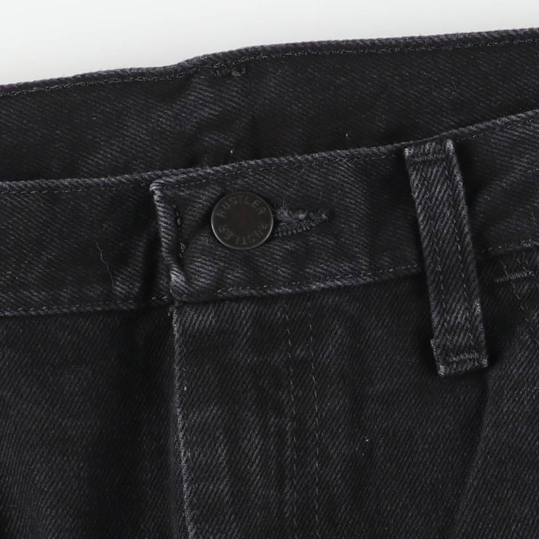 RUSTLER Black Denim Tapered Denim Pants, Men's Size W32 cotton black type Vintage Second Hand