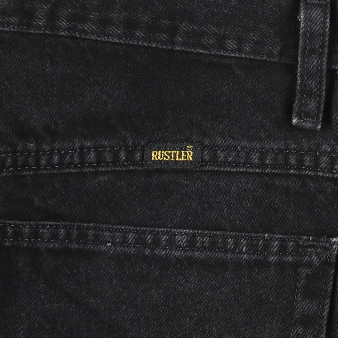 RUSTLER Black Denim Tapered Denim Pants, Men's Size W32 cotton black type Vintage Second Hand