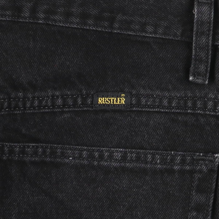 RUSTLER Black Denim Tapered Denim Pants, Men's Size W32 cotton black type Vintage Second Hand