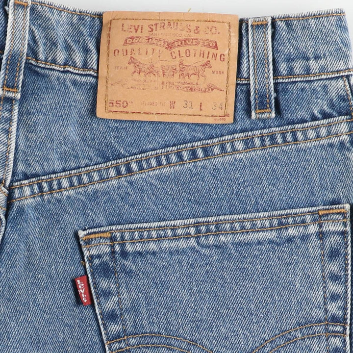 90'S Levi's 550-4861 Relaxed Fit Tapered Denim Pants, Made in USA, Men's, Size W30, Vintage cotton blue type Vintage Second Hand