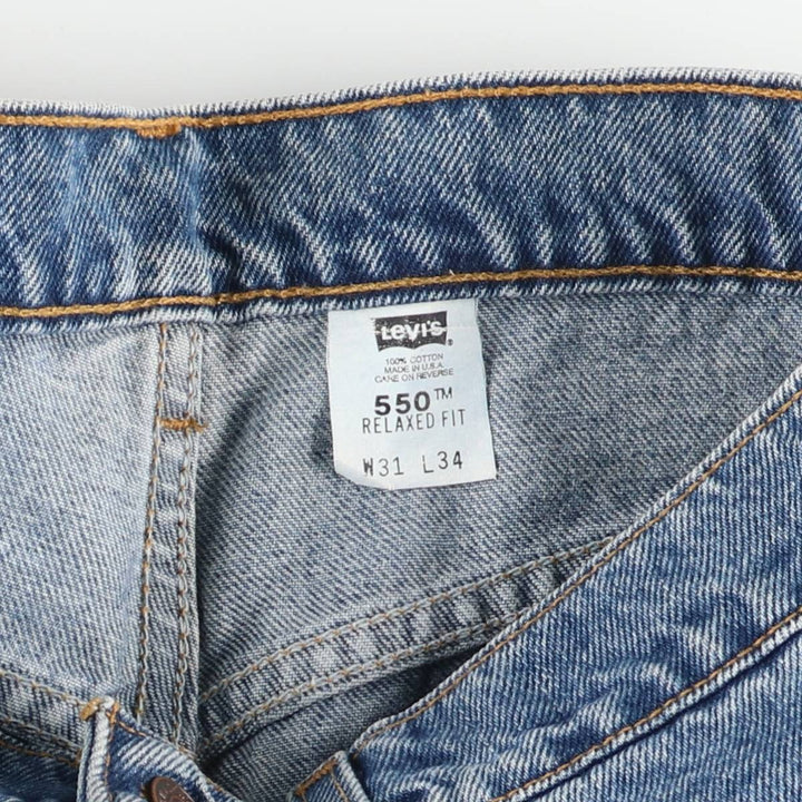 90'S Levi's 550-4861 Relaxed Fit Tapered Denim Pants, Made in USA, Men's, Size W30, Vintage cotton blue type Vintage Second Hand