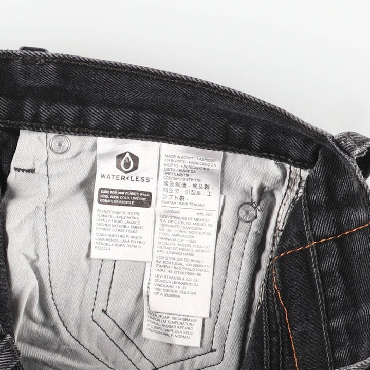 Levi's 505 Black Denim Tapered Denim Pants, Women's Size L (W28) cotton black type Vintage Second Hand