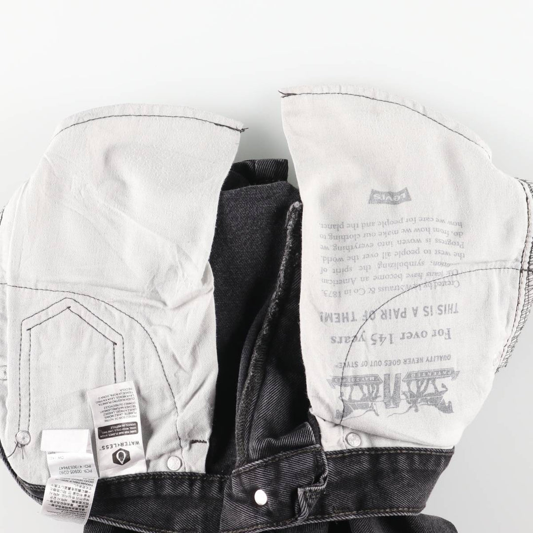 Levi's 505 Black Denim Tapered Denim Pants, Women's Size L (W28) cotton black type Vintage Second Hand