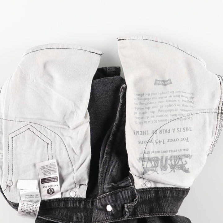 Levi's 505 Black Denim Tapered Denim Pants, Women's Size L (W28) cotton black type Vintage Second Hand