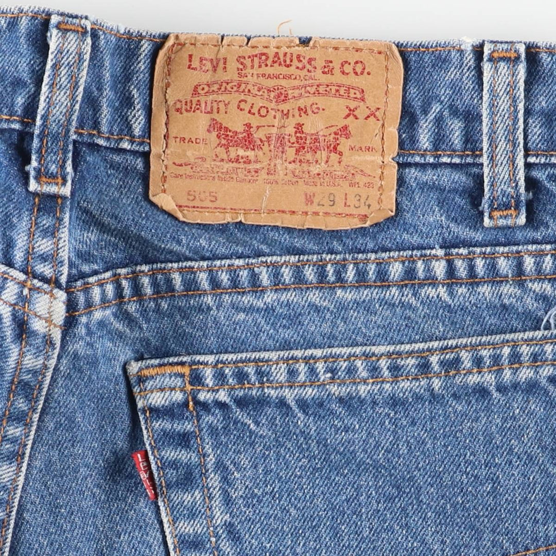 Vintage 1990'S Levi's 505-0217 tapered denim pants, made in the USA, size L (w28), women's. cotton blue type Vintage Second Hand