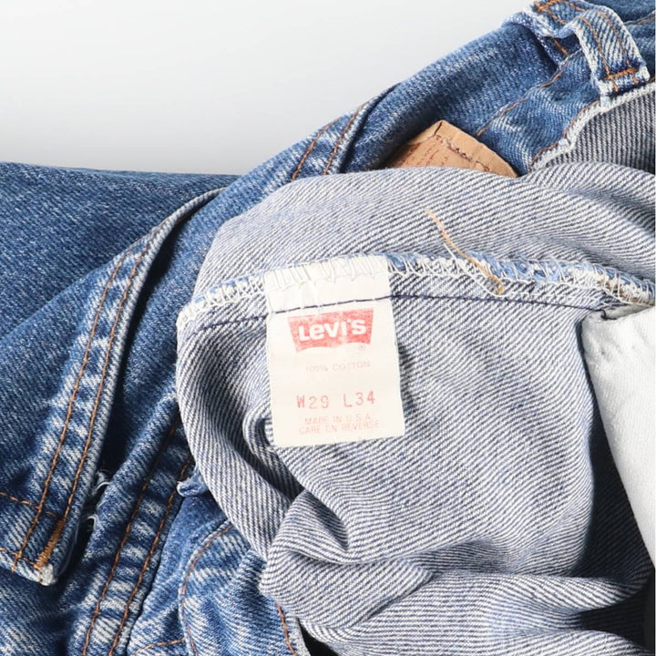 Vintage 1990'S Levi's 505-0217 tapered denim pants, made in the USA, size L (w28), women's. cotton blue type Vintage Second Hand