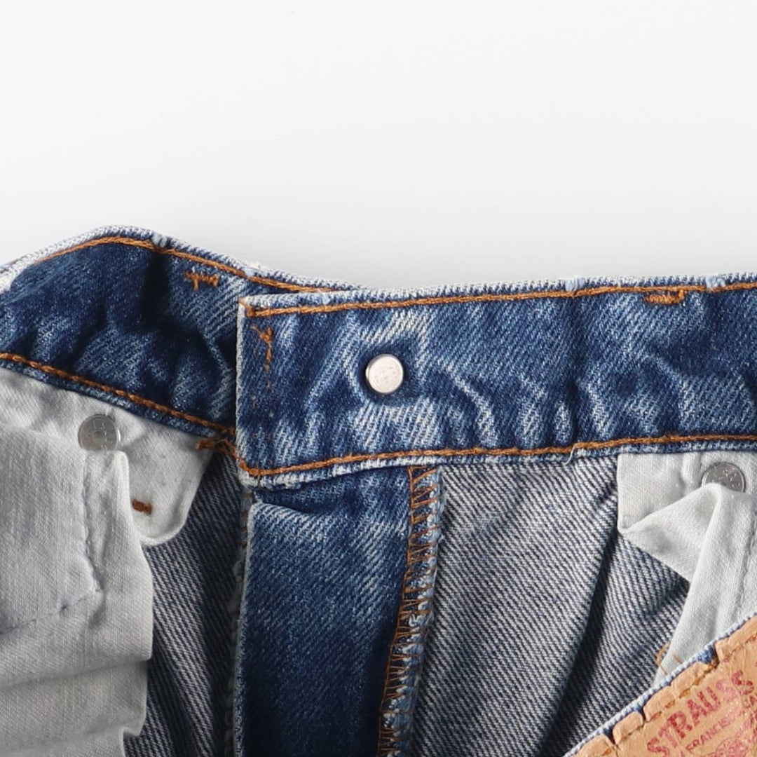 Vintage 1990'S Levi's 505-0217 tapered denim pants, made in the USA, size L (w28), women's. cotton blue type Vintage Second Hand