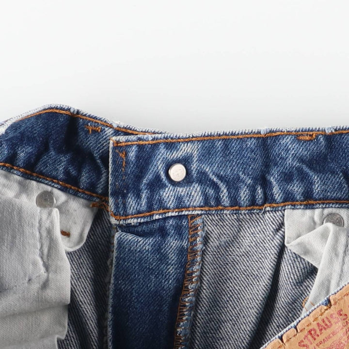 Vintage 1990'S Levi's 505-0217 tapered denim pants, made in the USA, size L (w28), women's. cotton blue type Vintage Second Hand