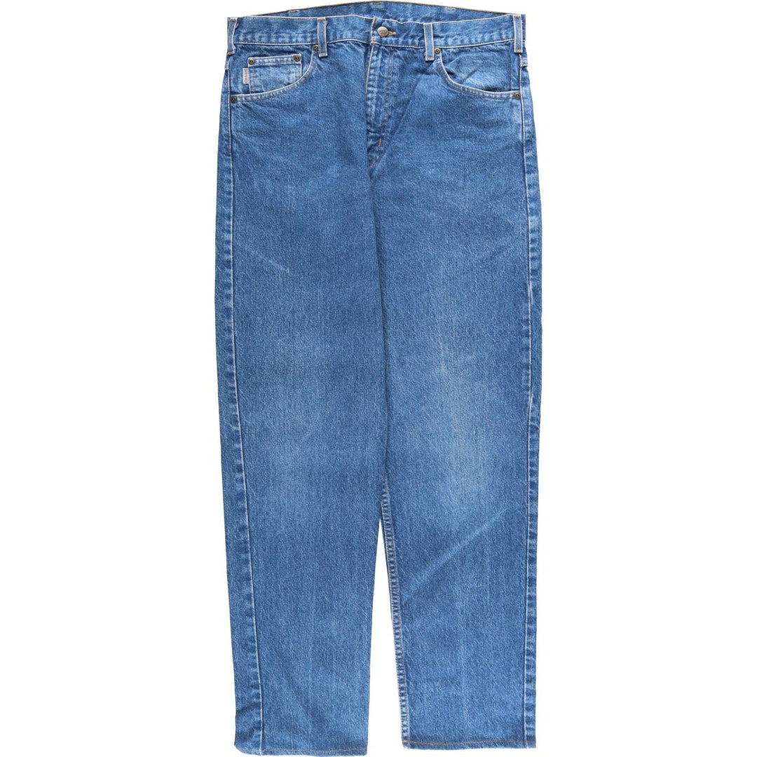 00'S Carhartt tapered denim pants for men, size w36 cotton blue type Vintage Second Hand