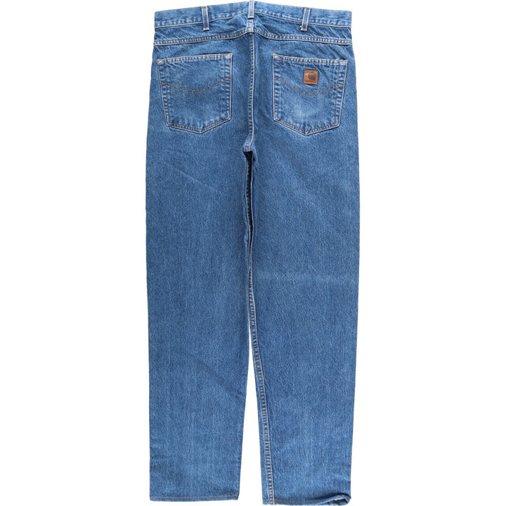 00'S Carhartt tapered denim pants for men, size w36 cotton blue type Vintage Second Hand