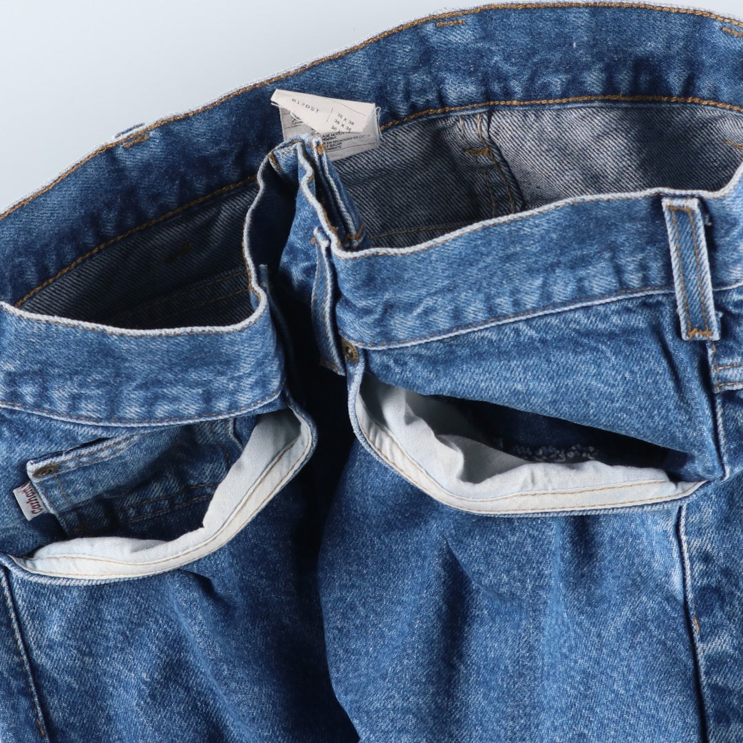 00'S Carhartt tapered denim pants for men, size w36 cotton blue type Vintage Second Hand