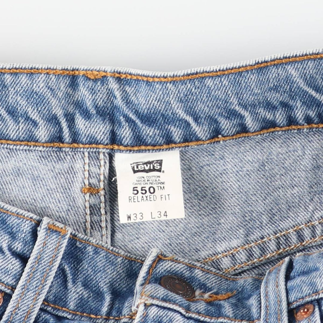 90'S Levi's 550-4891 Relaxed Fit Tapered Denim Pants, Made in USA, Men's Size 32, Vintage cotton blue type Vintage Second Hand