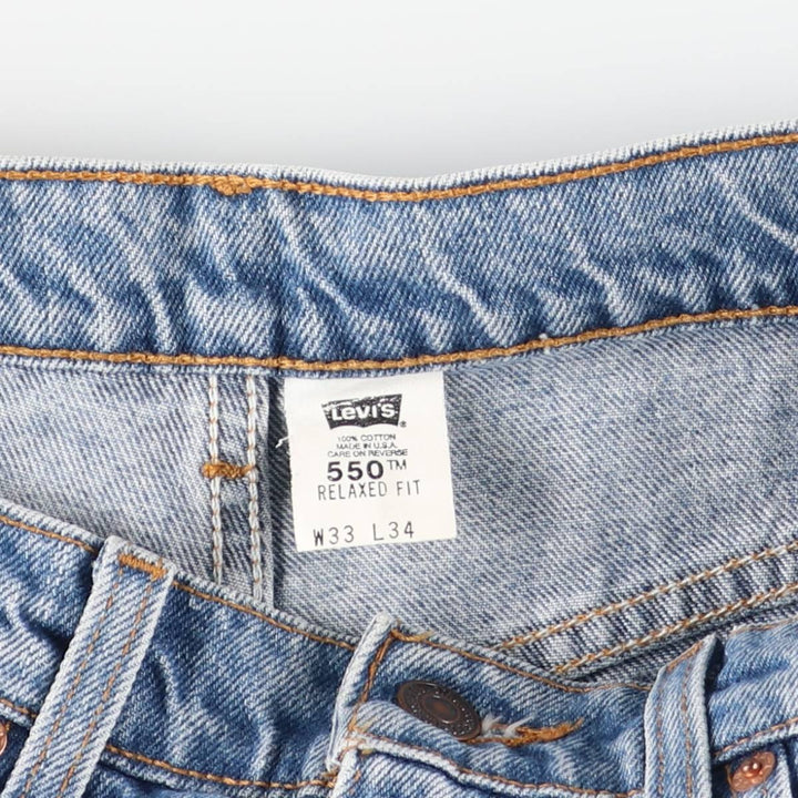 90'S Levi's 550-4891 Relaxed Fit Tapered Denim Pants, Made in USA, Men's Size 32, Vintage cotton blue type Vintage Second Hand