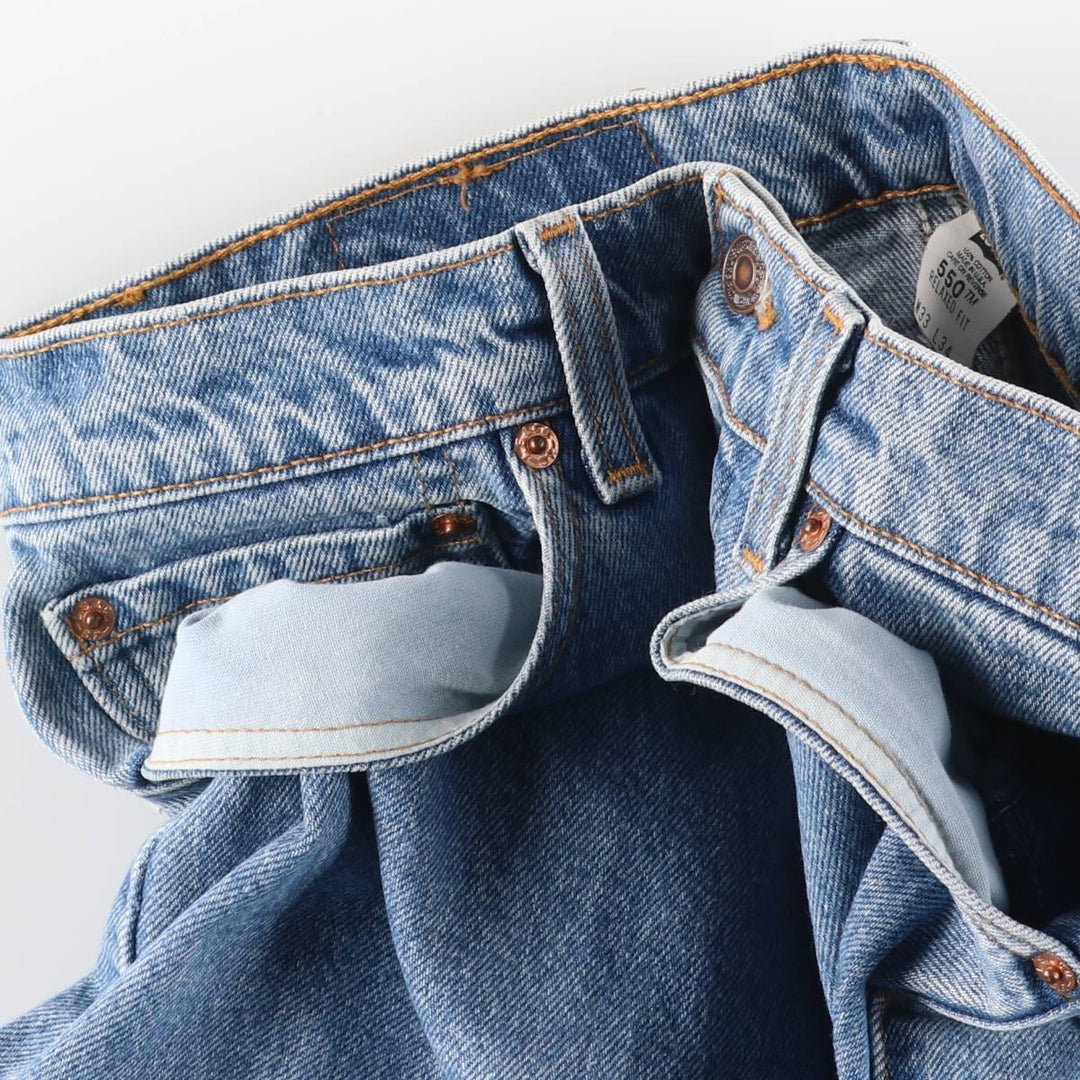 90'S Levi's 550-4891 Relaxed Fit Tapered Denim Pants, Made in USA, Men's Size 32, Vintage cotton blue type Vintage Second Hand