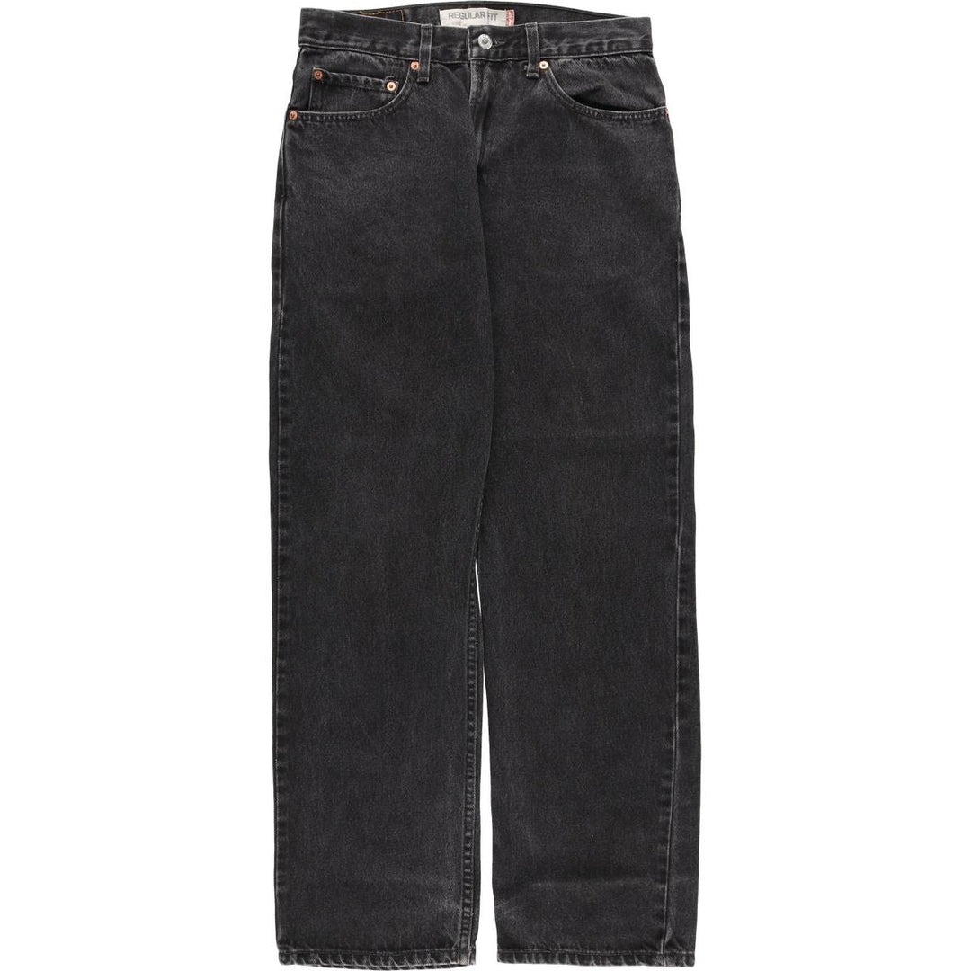 Levi's 505 Regular Fit Tapered Denim Pants, Black, Men's, Size W30 cotton black type Vintage Second Hand