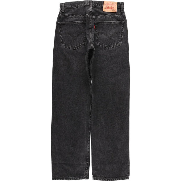 Levi's 505 Regular Fit Tapered Denim Pants, Black, Men's, Size W30 cotton black type Vintage Second Hand