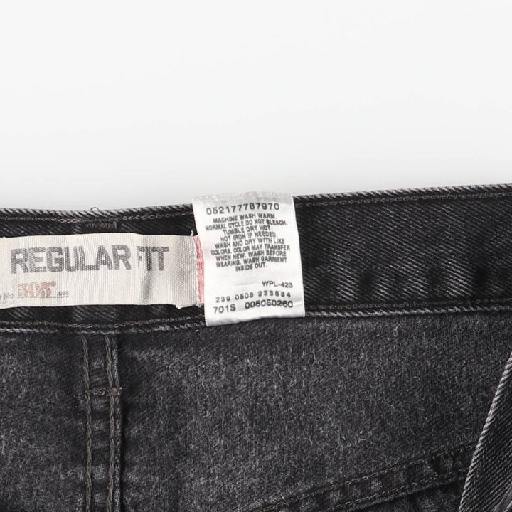 Levi's 505 Regular Fit Tapered Denim Pants, Black, Men's, Size W30 cotton black type Vintage Second Hand