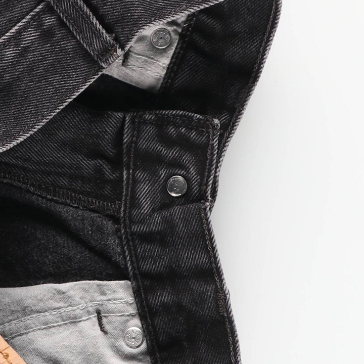 Levi's 505 Regular Fit Tapered Denim Pants, Black, Men's, Size W30 cotton black type Vintage Second Hand