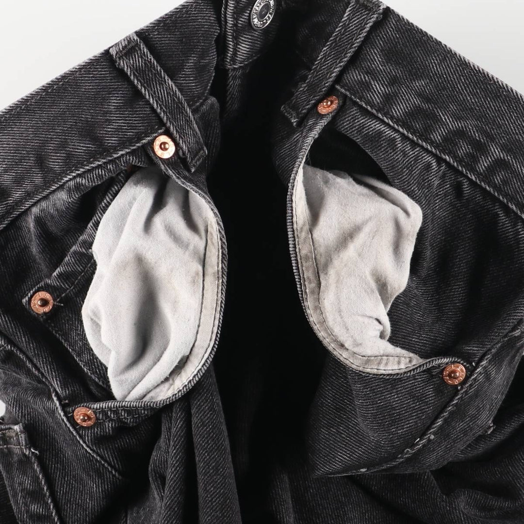 Levi's 505 Regular Fit Tapered Denim Pants, Black, Men's, Size W30 cotton black type Vintage Second Hand