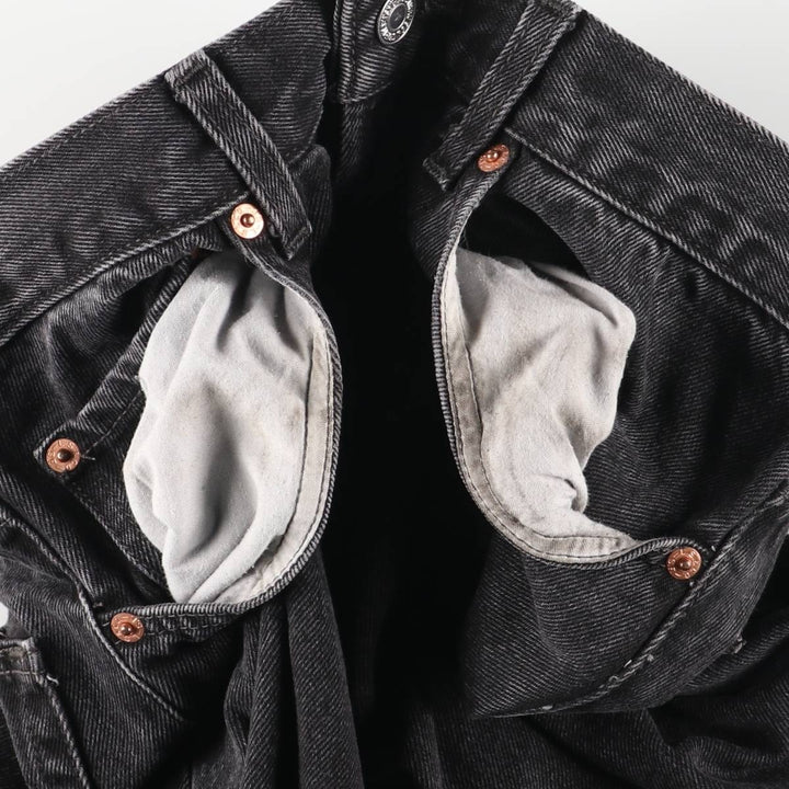 Levi's 505 Regular Fit Tapered Denim Pants, Black, Men's, Size W30 cotton black type Vintage Second Hand