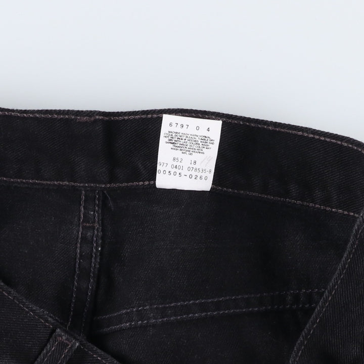 00'S Levi's 505 REGULAR FIT STRAIGHT LEG tapered denim pants for men, size w34 cotton black type Vintage Second Hand