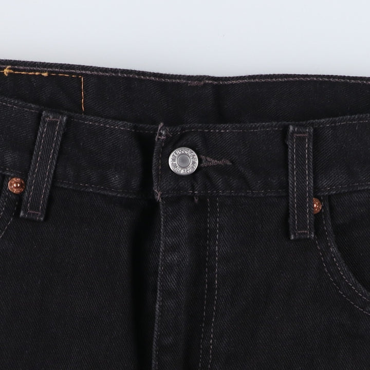 00'S Levi's 505 REGULAR FIT STRAIGHT LEG tapered denim pants for men, size w34 cotton black type Vintage Second Hand
