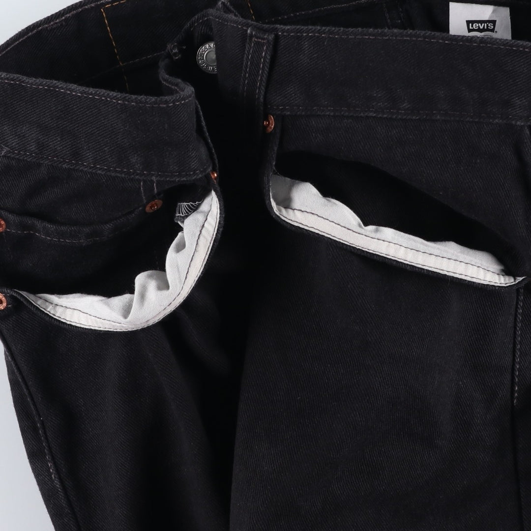 00'S Levi's 505 REGULAR FIT STRAIGHT LEG tapered denim pants for men, size w34 cotton black type Vintage Second Hand