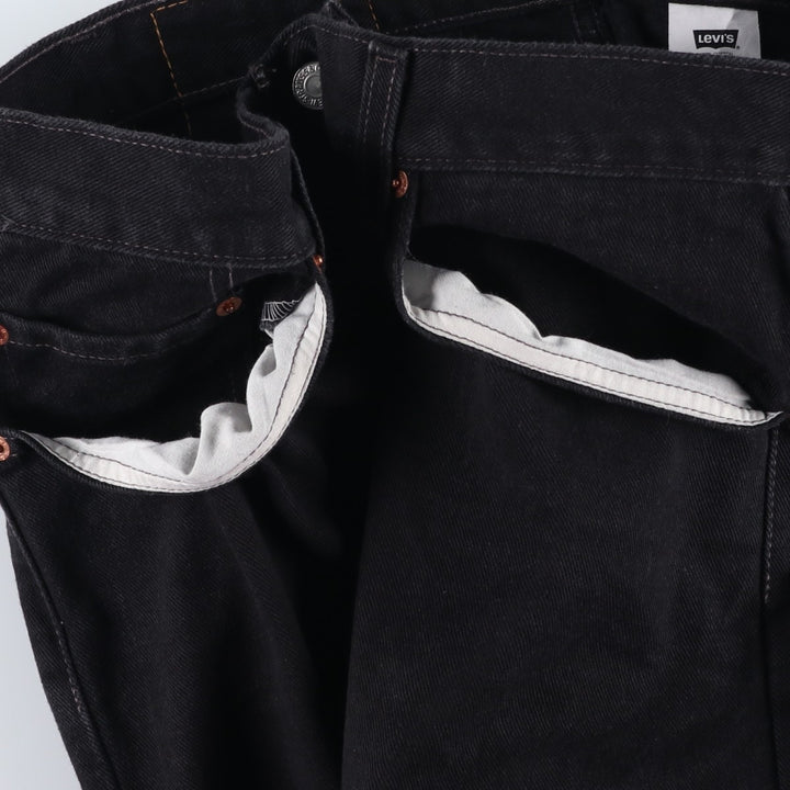 00'S Levi's 505 REGULAR FIT STRAIGHT LEG tapered denim pants for men, size w34 cotton black type Vintage Second Hand