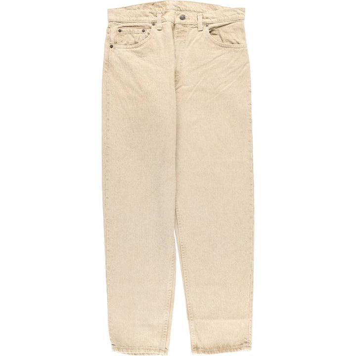 90s-00'S Vintage Levi's 550-4813 Tapered Denim Pants, Made in USA, Men's Size 34 cotton Beige type Vintage Second Hand