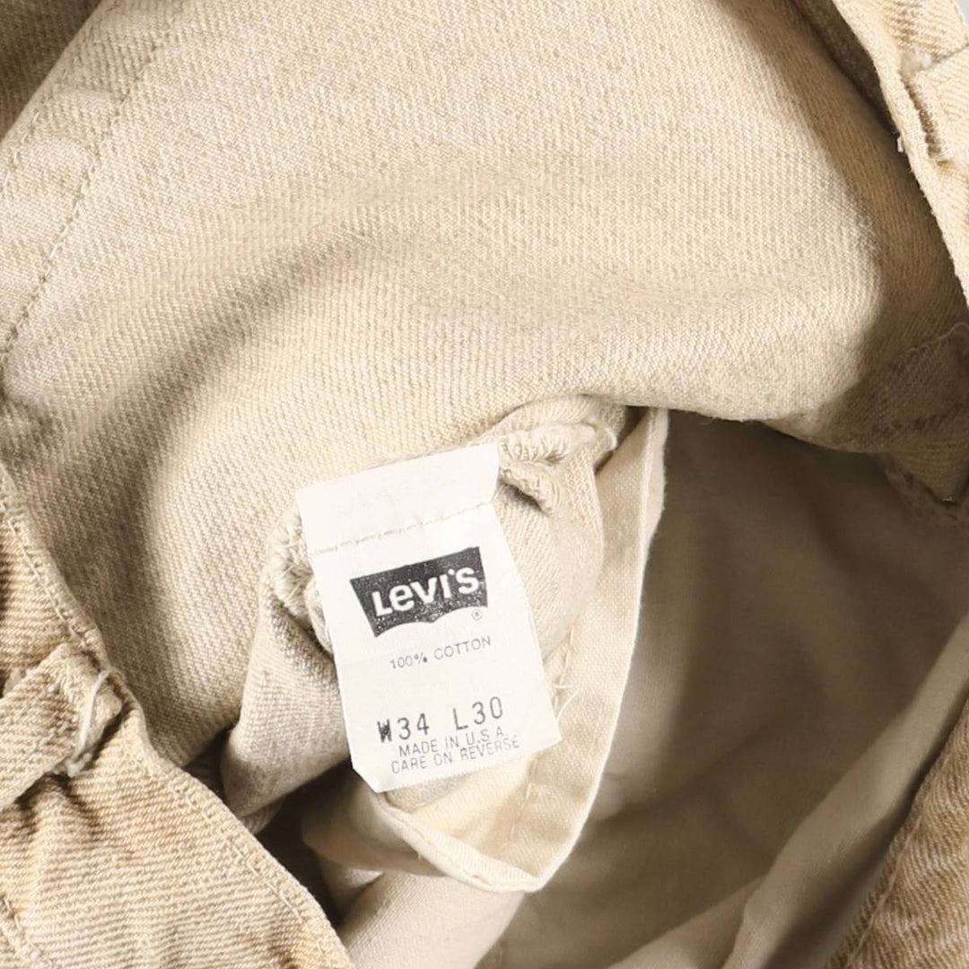 90s-00'S Vintage Levi's 550-4813 Tapered Denim Pants, Made in USA, Men's Size 34 cotton Beige type Vintage Second Hand
