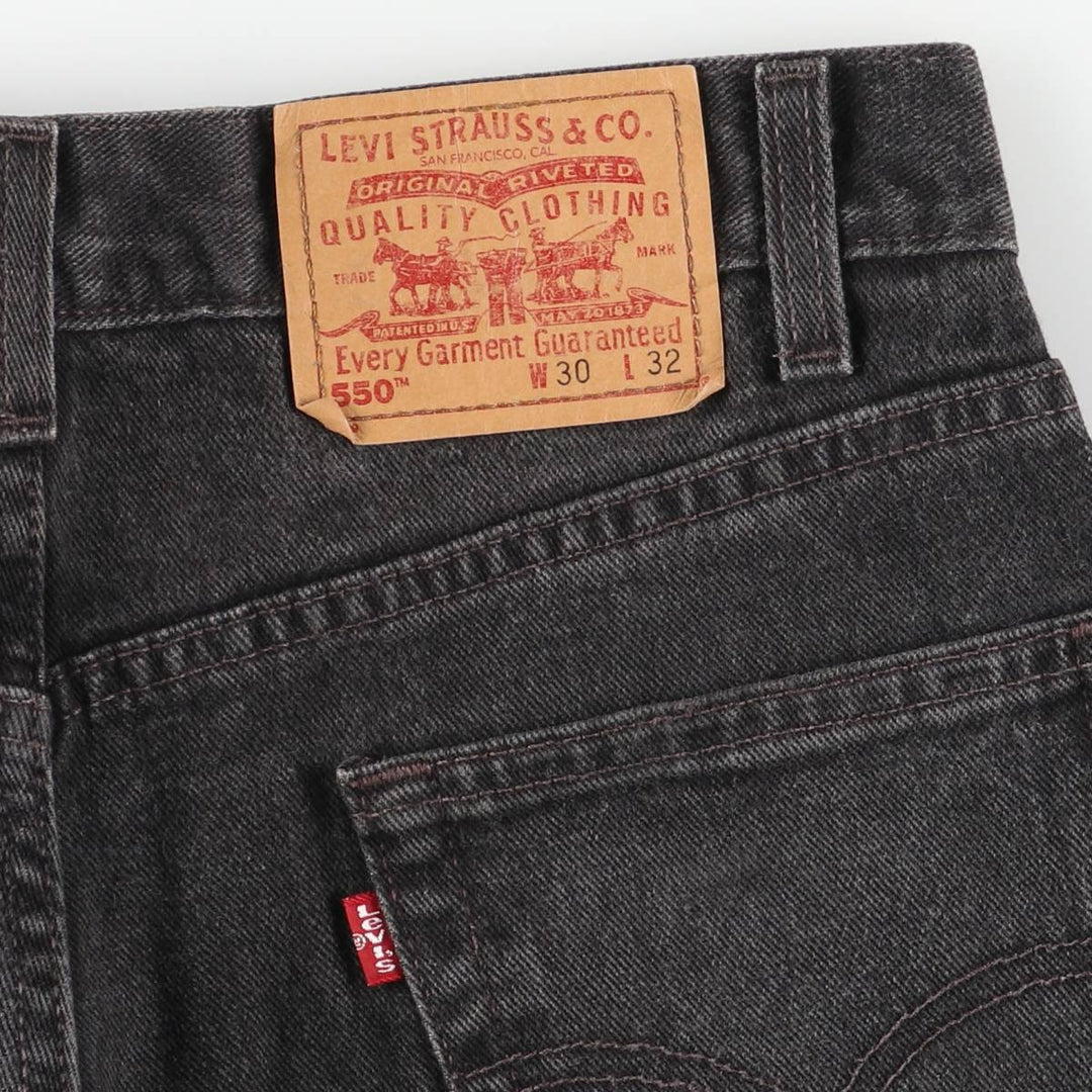 2000'S Levi's 00550-0260 Relaxed Fit Tapered Denim Pants, Black Denim, Men's, Size W29 cotton black type Vintage Second Hand