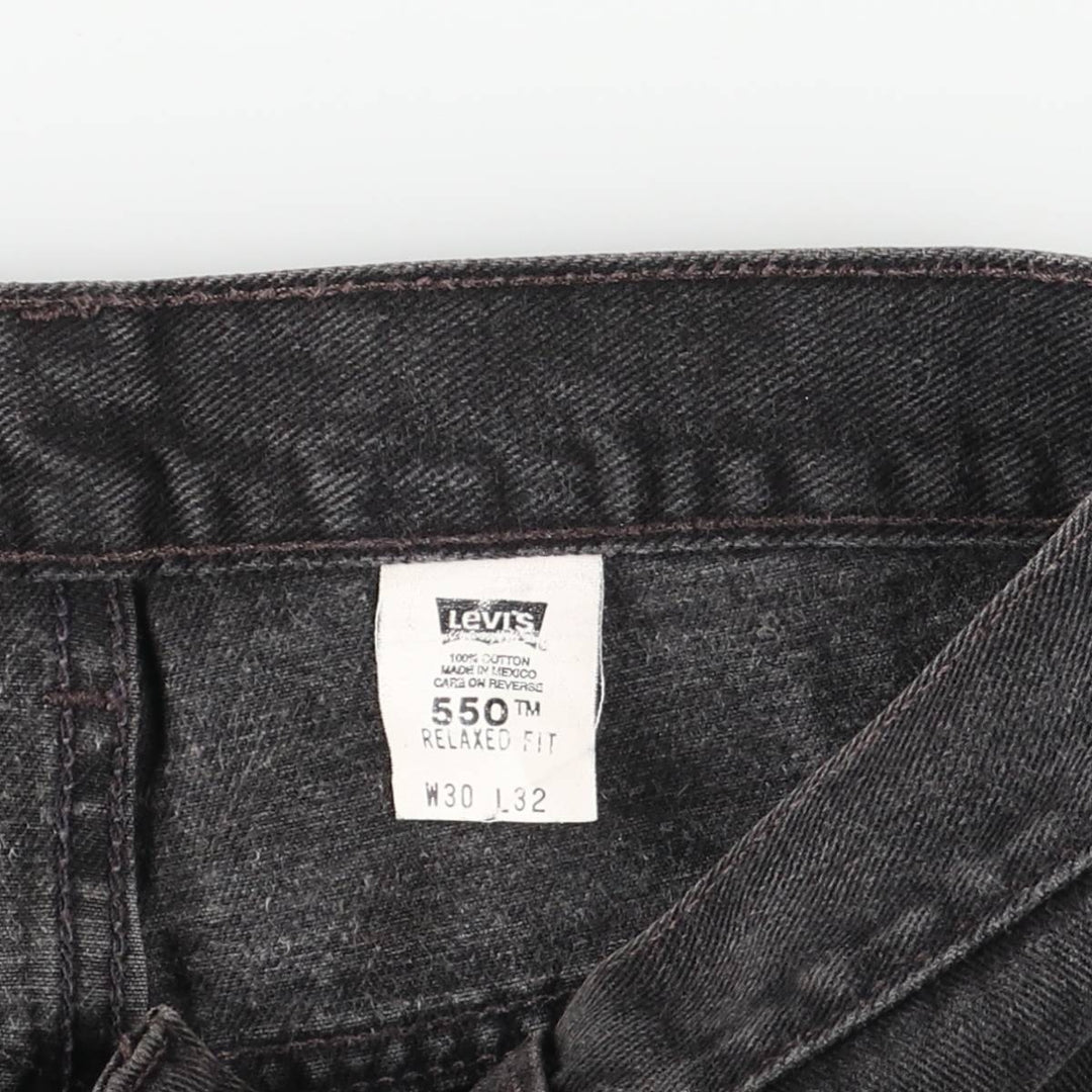 2000'S Levi's 00550-0260 Relaxed Fit Tapered Denim Pants, Black Denim, Men's, Size W29 cotton black type Vintage Second Hand