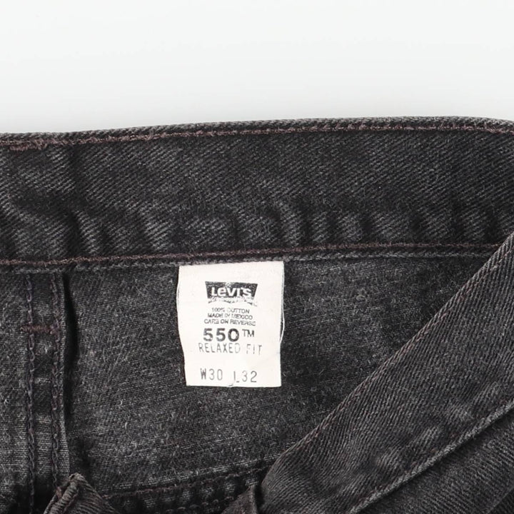 2000'S Levi's 00550-0260 Relaxed Fit Tapered Denim Pants, Black Denim, Men's, Size W29 cotton black type Vintage Second Hand