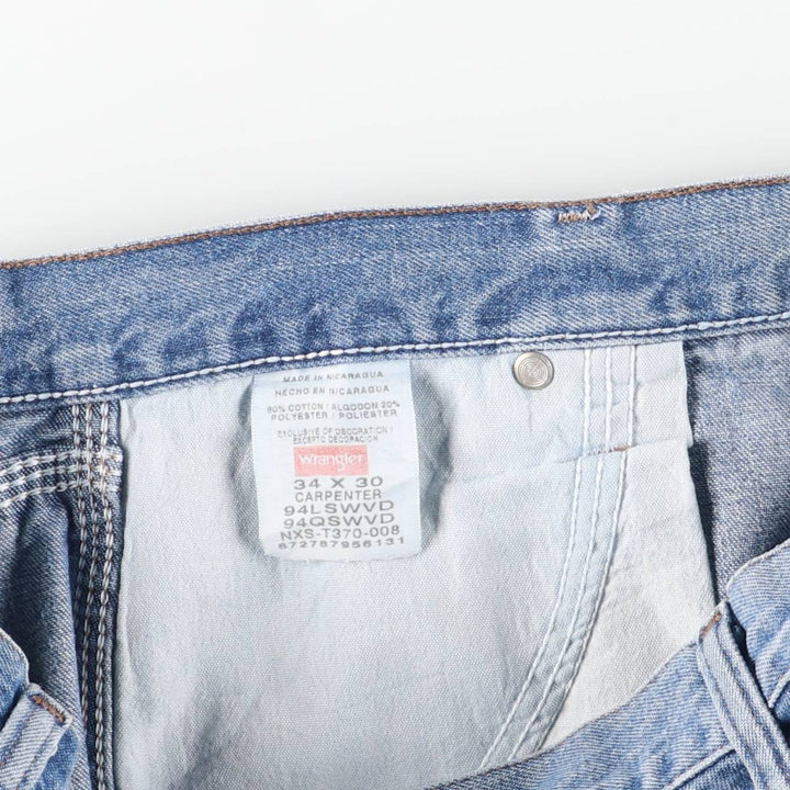 00'S Wrangler CARPENTER denim painter pants for men, W35 equivalent cotton blue type Vintage Second Hand