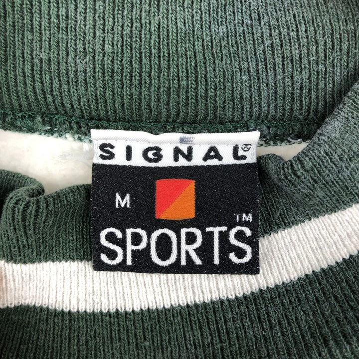 Vintage 1990'S SIGNAL SPORTS high-neck sweatshirt, made in the USA, size M, men's cotton gray type Vintage Second Hand
