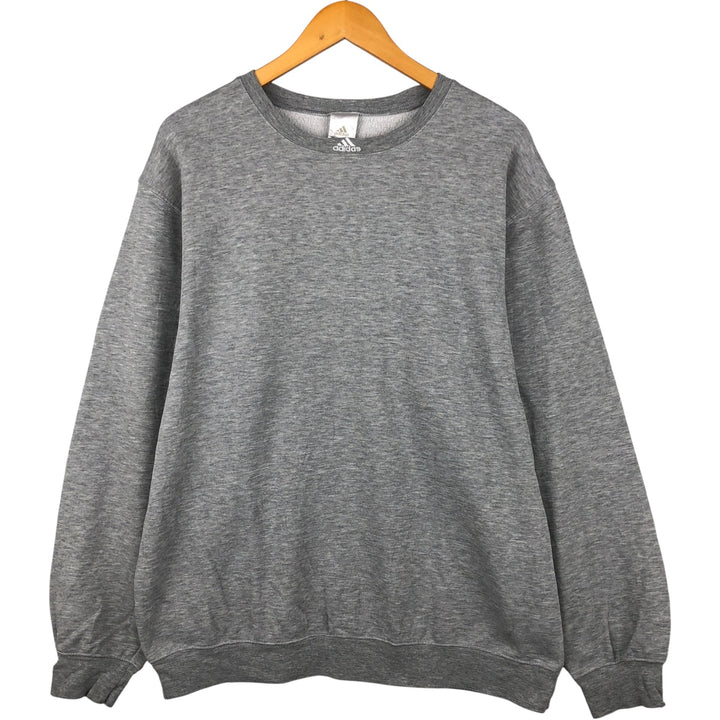 2000'S Adidas One-Point Logo Sweatshirt, Men's Size Small cotton gray type Vintage Second Hand